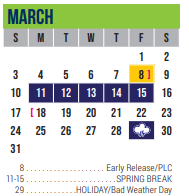 District School Academic Calendar for Excel Academy (murworth) for March 2024