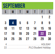 District School Academic Calendar for Lorenzo De Zavala Elementary for September 2023