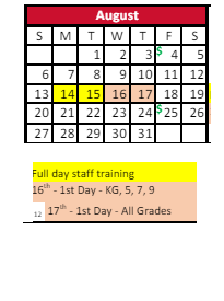 District School Academic Calendar for Chandler Elementary School for August 2023