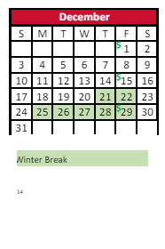 District School Academic Calendar for Chandler Elementary School for December 2023