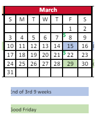District School Academic Calendar for Chandler Elementary School for March 2024
