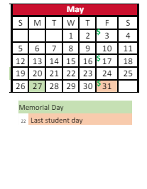 District School Academic Calendar for Chandler Elementary School for May 2024