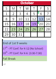 District School Academic Calendar for Chandler Elementary School for October 2023