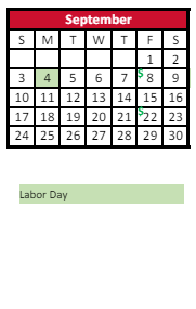 District School Academic Calendar for Chandler Elementary School for September 2023