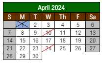 District School Academic Calendar for Lewis And Clark Elementary School for April 2024