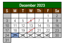 District School Academic Calendar for Lewis And Clark Elementary School for December 2023