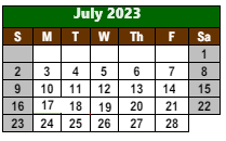 District School Academic Calendar for Lewis And Clark Elementary School for July 2023