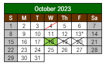 District School Academic Calendar for Lewis And Clark Elementary School for October 2023