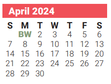 District School Academic Calendar for So Grand Prairie H S for April 2024