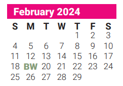 District School Academic Calendar for Bonham Elementary for February 2024