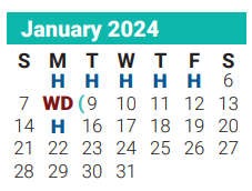 District School Academic Calendar for Lamar Alternative Education Program for January 2024