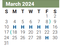 District School Academic Calendar for Harry S Truman Middle for March 2024