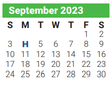 District School Academic Calendar for Lamar Alternative Education Program for September 2023