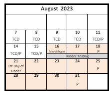 District School Academic Calendar for Mountain View Learn Cnt for August 2023
