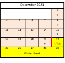 District School Academic Calendar for Mountain View Learn Cnt for December 2023