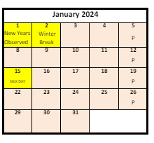 District School Academic Calendar for Mountain View Learn Cnt for January 2024