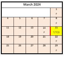District School Academic Calendar for Arcadia School for March 2024