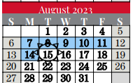 District School Academic Calendar for Colleyville Elementary for August 2023