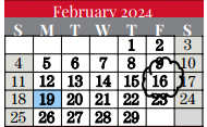District School Academic Calendar for Dove Elementary for February 2024