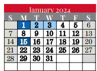 District School Academic Calendar for Cross Timbers Middle for January 2024
