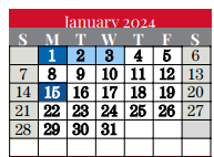 District School Academic Calendar for Grapevine Middle for January 2024