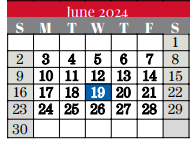 District School Academic Calendar for Heritage Middle for June 2024