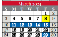 District School Academic Calendar for Colleyville Middle for March 2024