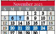 District School Academic Calendar for Colleyville Heritage High School for November 2023