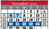 District School Academic Calendar for Bear Creek Elementary for November 2023