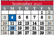 District School Academic Calendar for Grapevine Elementary for September 2023