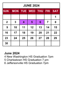 District School Academic Calendar for Parkview Middle School for June 2024