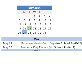 District School Academic Calendar for Odyssey Academy for May 2024