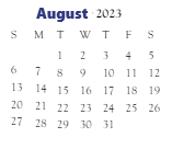 District School Academic Calendar for Preble High for August 2023