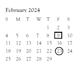 District School Academic Calendar for Preble High for February 2024
