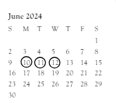 District School Academic Calendar for Preble High for June 2024