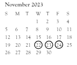 District School Academic Calendar for Preble High for November 2023