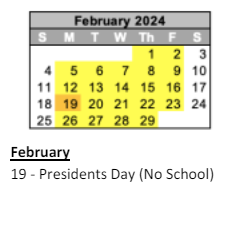 District School Academic Calendar for Greenfield Intermediate School for February 2024