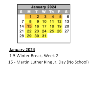 District School Academic Calendar for Greenfield Intermediate School for January 2024