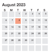 District School Academic Calendar for Alexander Elementary for August 2023