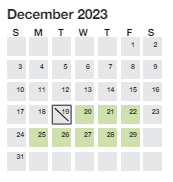 District School Academic Calendar for Duncan Chapel Elementary for December 2023