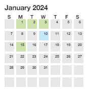 District School Academic Calendar for Alexander Elementary for January 2024