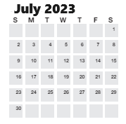 District School Academic Calendar for Alexander Elementary for July 2023