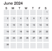 District School Academic Calendar for Alexander Elementary for June 2024