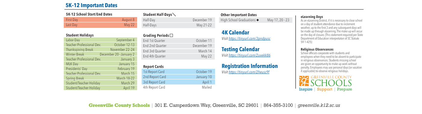 District School Academic Calendar Key for Stone Elementary