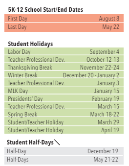 District School Academic Calendar Legend for Duncan Chapel Elementary