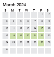 District School Academic Calendar for Stone Elementary for March 2024