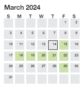 District School Academic Calendar for Duncan Chapel Elementary for March 2024