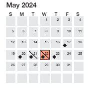 District School Academic Calendar for Alexander Elementary for May 2024
