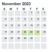 District School Academic Calendar for Stone Elementary for November 2023