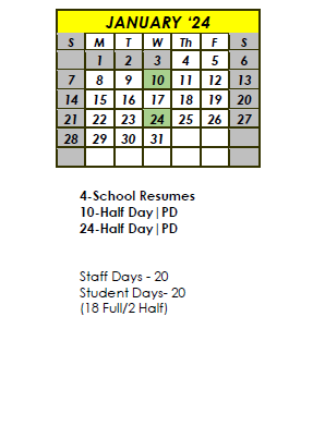District School Academic Calendar for Em Boyd Elementary School for January 2024